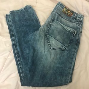 Disigual Distressed Button fly Bootcut jeans